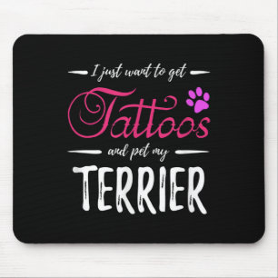 Terriër hondenliefhebber tatoeage grappig cadeau v muismat