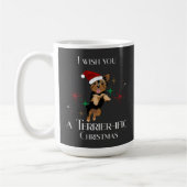 Terrier-ific Kerst Schattigee Dog Holiday Pun Koffiemok (Links)