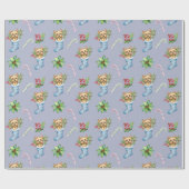 Terriër in een Kous Kerstmis Cadeaupapier (Vlak)