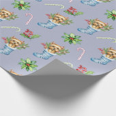 Terriër in een Kous Kerstmis Cadeaupapier (Hoek)