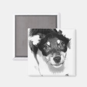 TERRIER IN ZWART-WIT MAGNEET (Voorkant / Achterkant)