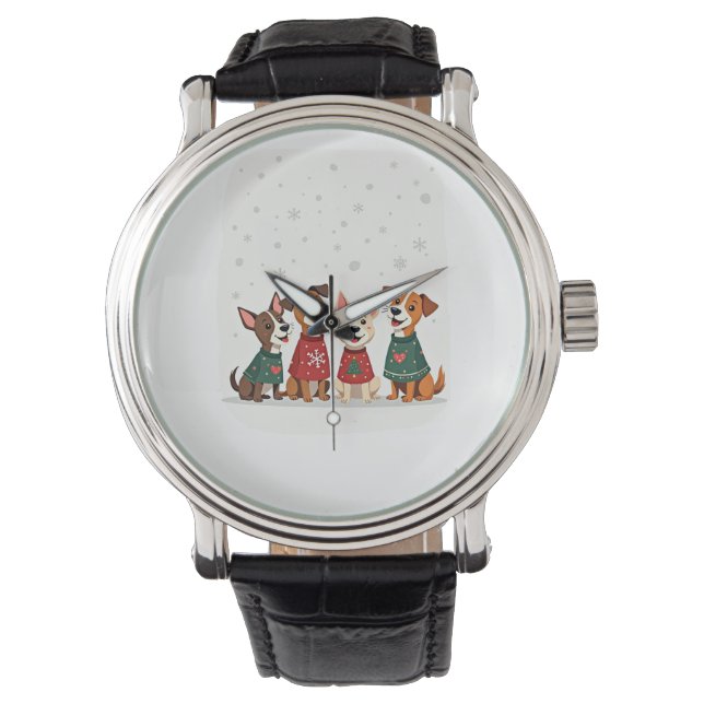 Terrier Koor met Kerstliedjes Horloge (Voorkant)