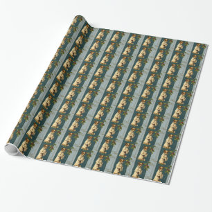 Terrier met Holly Cadeaupapier