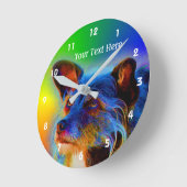 Terrier Mix Dog Abstracte Animal Art Ronde Klok (Hoek)