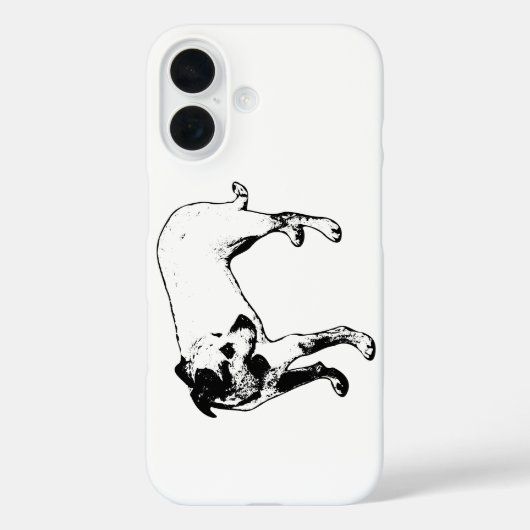 Terrier Mix Full-Body Profiel iPhone Case (Achterkant)