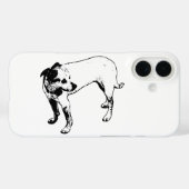 Terrier Mix Full-Body Profiel iPhone Case (Achterkant (horizontaal))