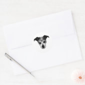 Terrier Mix op zoek naar Portret Sticker (Envelop)