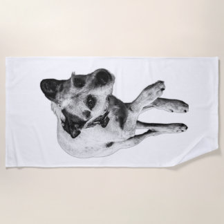 Terrier Mix Relaxed Side Pose Handdoek