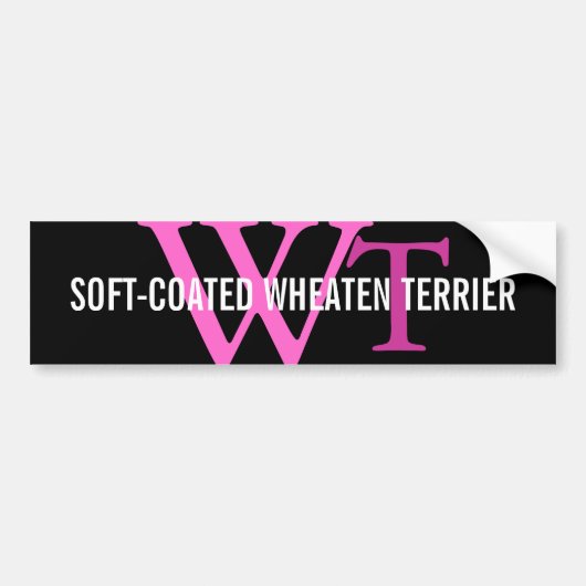 Terrier Monogram met zachte bekleding op wieltjes Bumpersticker (Voorkant)