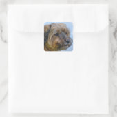 Terriër ontwerp vierkante sticker (Tas)