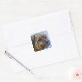 Terriër ontwerp vierkante sticker (Envelop)