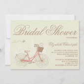 Terrier op een Roze Bicycle Bridal Shower-uitnodig Kaart (Voorkant)
