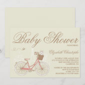 Terrier op een Roze Uitnodiging van het Baby showe (Voorkant / Achterkant)