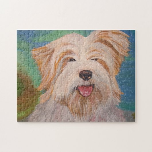 Terrier Portrait Cute Pet Dog Art Legpuzzel (Horizontaal)