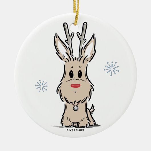 Terrier Reindeer Ornament (Voorkant)
