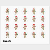 Terriër schattige oren Santa Sticker (Vel)