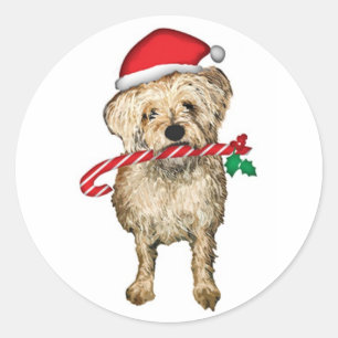 Terriër schattige oren Santa Sticker