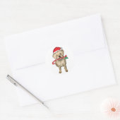 Terriër schattige oren Santa Sticker (Envelop)
