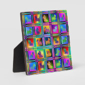 Terrier Silhouetten in een Checkboard Pattern Fotoplaat (Voorkant)