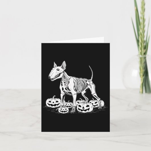 Terrier Skeleton Verjaardag Halloween Mannen Vrouw Kaart (Voorkant)