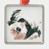 Terrier-versiering Metalen Ornament (Voorkant)