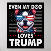 Terriër Zelfs mijn hond houdt van Trump Grappig Poster (Voorkant)