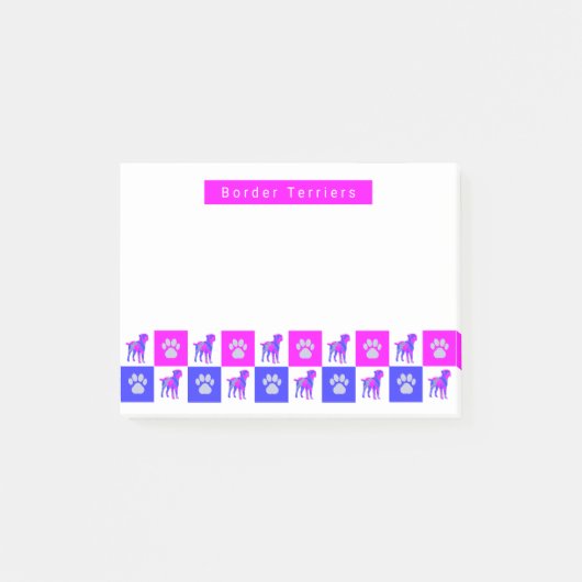 Terrière Dog & Paw Hot Pink & Blue Post-it® Notes (Voorkant)