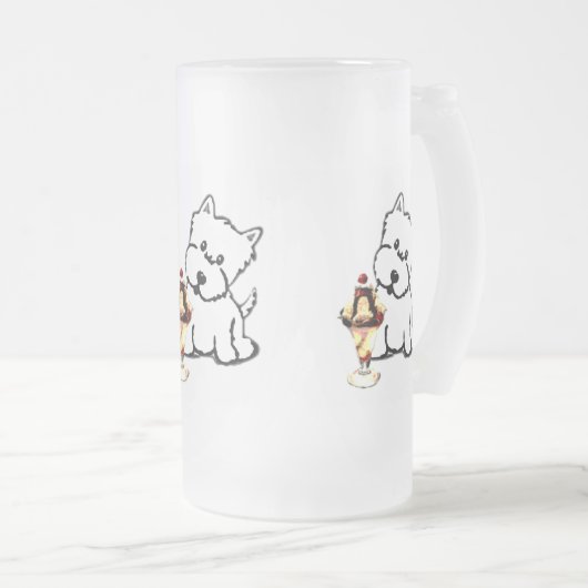 Terriers en Cream Matglas Bierpul (Voorkant rechts)