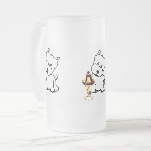 Terriers en Cream Matglas Bierpul (Voorkant links)