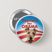 Terriers voor Obama Ronde Button 5,7 Cm (Voorkant /achterkant)