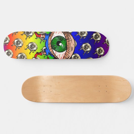 Terrif-eye-ing Trippy Rainbow Persoonlijk Skateboard (Horizontaal)