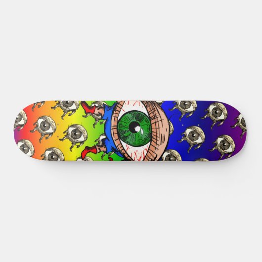 Terrif-eye-ing Trippy Rainbow Persoonlijk Skateboard (Horizontaal)