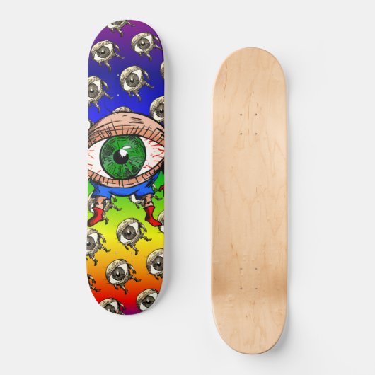 Terrif-eye-ing Trippy Rainbow Persoonlijk Skateboard (Voorkant)