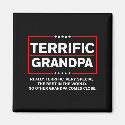 Terrific Grandpa - Funny Donald Trump Campaign Sty Magneet (Voorkant)