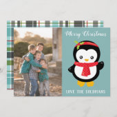 Terrific Penguin-kerstfoto Feestdagenkaart (Voorkant / Achterkant)
