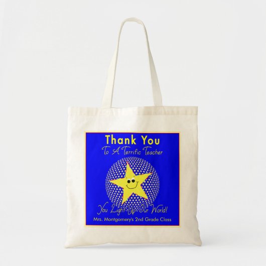 Terrific Star Teacher Bedankt Tote Bag (Voorkant)