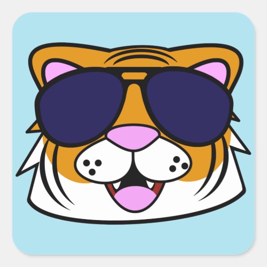 Terrific Tiger Vierkante Sticker (Voorkant)