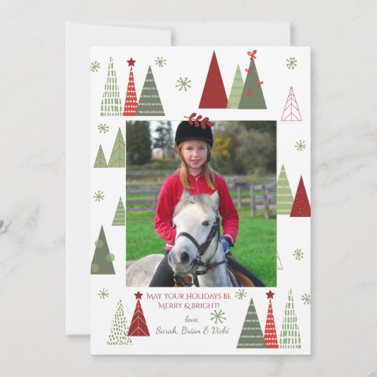 Terrific Trees Photo Holiday Card Feestdagenkaart (Voorkant)