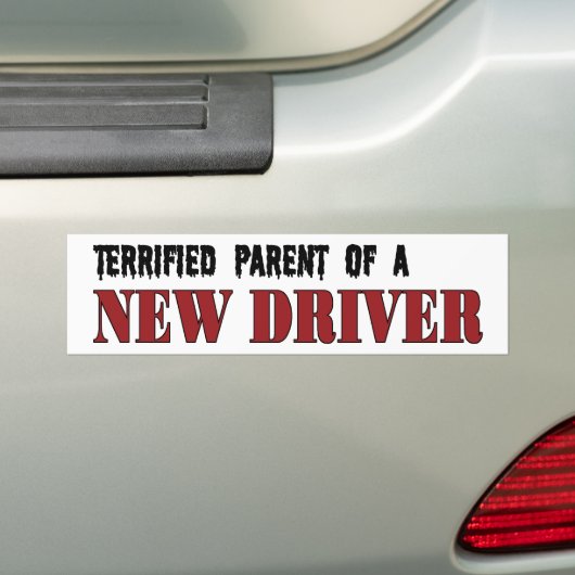 Terrified Parent - nieuwe driver Bumpersticker (Op auto)