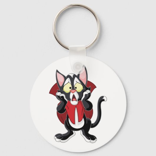 Terrified Vampire Cat Sleutelhanger (Voorkant)