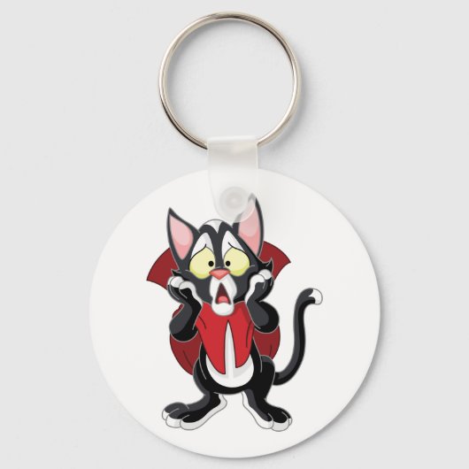 Terrified Vampire Cat Sleutelhanger (Achterkant)