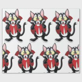 Terrified Vampire Cat Wrapping Paper Cadeaupapier (Vlak)