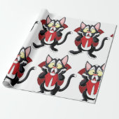 Terrified Vampire Cat Wrapping Paper Cadeaupapier (Uitgerold)