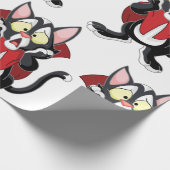 Terrified Vampire Cat Wrapping Paper Cadeaupapier (Hoek)