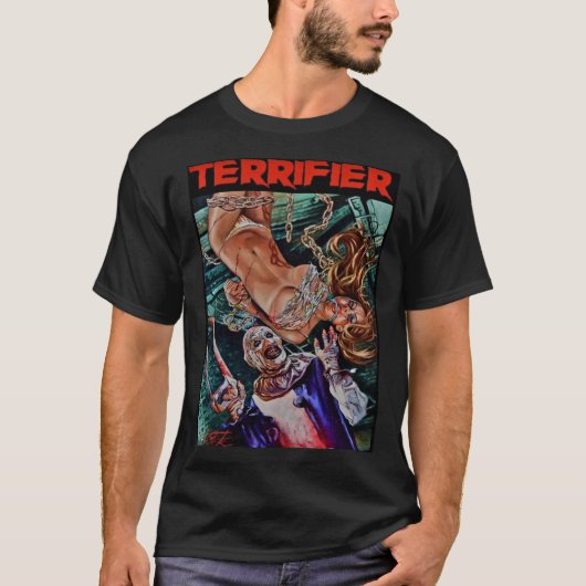 Terrifier movie horror art the clown 162 t-shirt (Voorkant)