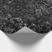 Terrifisch Halloween-patroon Cadeaupapier (Hoek)