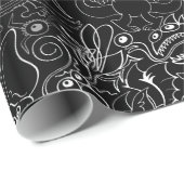 Terrifisch Halloween-patroon Cadeaupapier (Rol Hoek)