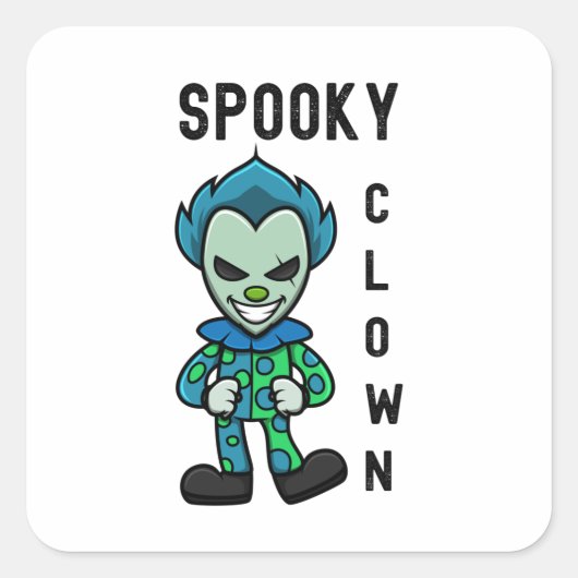 Terrifying Clown, Clowncore Square Sticker (Voorkant)
