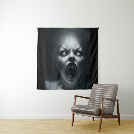 Terrifying Screaming Specter Wallpaper Wandkleed (In situ)