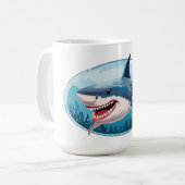 Terrifying Shark Koffiemok (Voorkant links)